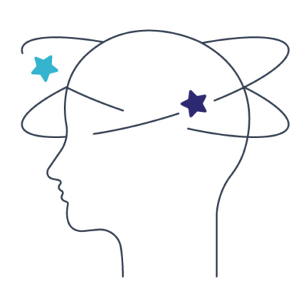 Psycholog Lublin, Gastromed, Scanmed, piktogram przedstawiający głowę człowieka i dwie gwiazdy