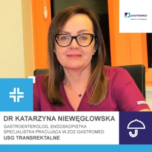 dr Katarzyna Niewęgłowska, endoskopia, usg, gastromed.pl, zdjęcie dr Niewęgłowskiej w gabinecie