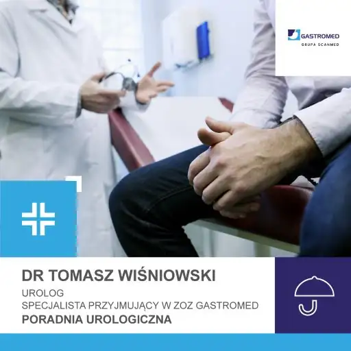 Dr Tomasz Wiśniowski, poradnia urologiczna, ZOZ Gastromed Lublin, Grupa Scanmed, zdjęcie lekarza i pacjenta
