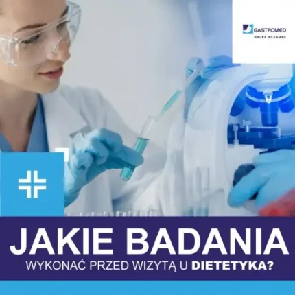 Badania a wizyta u dietetyka, Gastromed, Grupa Scanmed, na zdjęciu kobieta w laboratorium