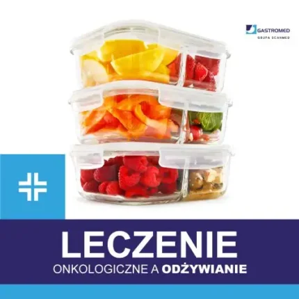 Przygotowanie żywieniowe do leczenia onkologicznego, Gastromed, Scanmed, trzy pudełka z żywnością
