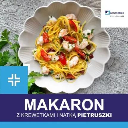 Przepis - makaron z krewetkami i pietruszką, Gastromed Lublin Grupa Scanmed, zdjęcie potrawy