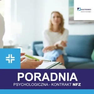 ZOZ Gastromed, Grupa Scanmed, poradnia psychologiczna, na zdjęciu pacjentka i psycholożka