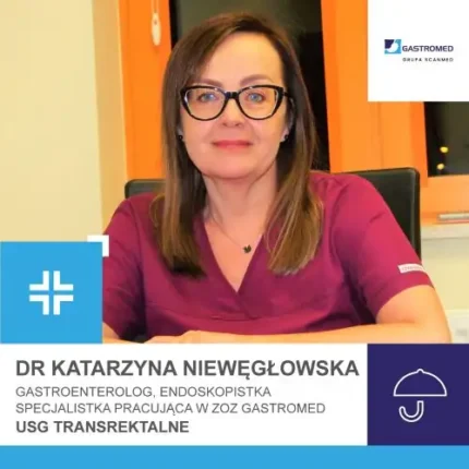Gastromed, Scanmed, dr Katarzyna Niewęgłowska, zdjęcie specjalistki w gabinecie