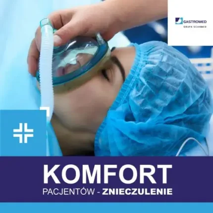 Gastromed, Scanmed, komfort pacjentów - znieczulenie, NFZ, zdjęcie pacjentki w narkozie