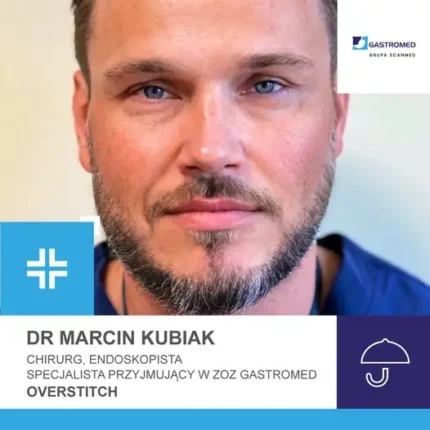 Dr Marcin Kubiak, chirurg, endoskopista, zabieg OverStitch, Gastromed, Scanmed, na zdjęciu specjalista