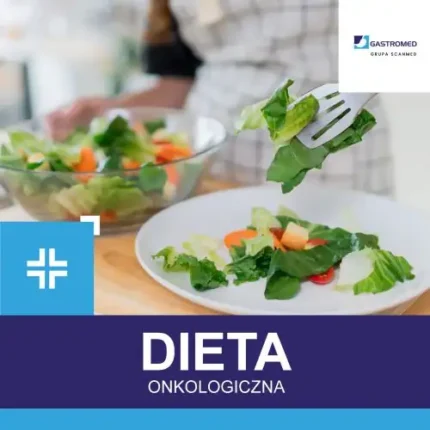 Gastromed, Scanmed, dieta onkologiczna, kobieta przekłada warzywa z miski na telarz