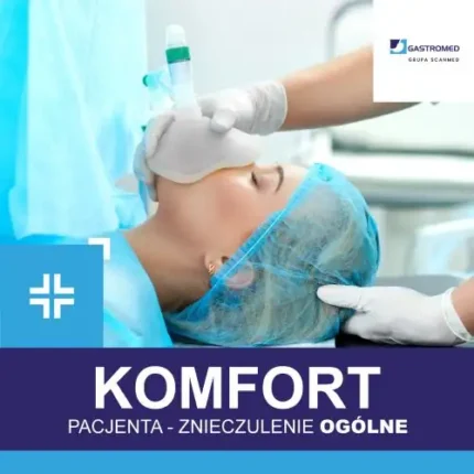 Gastromed, Scanmed, komfort pacjentów - znieczulenie, NFZ, zdjęcie pacjentki w narkozie