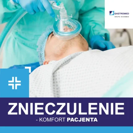 Znieczulenie, Gastromed Scanmed, na zdjęciu: pacjent, któremu podawana jest narkoza