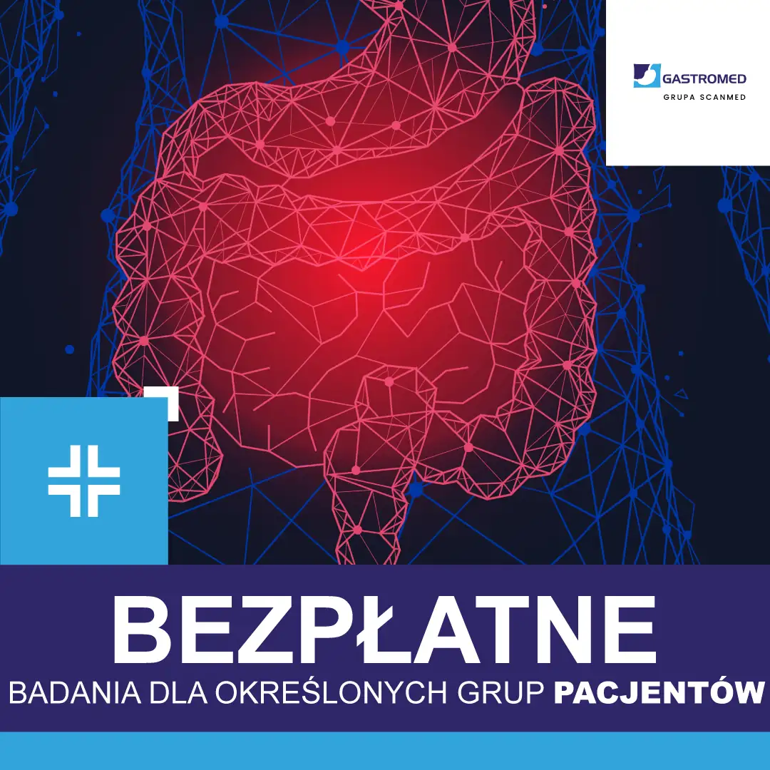 Badanie przesiewowe w kierunku raka jelita grubego, na zdjęciu schemat jelit, Scanmed, Gastromed, NFZ